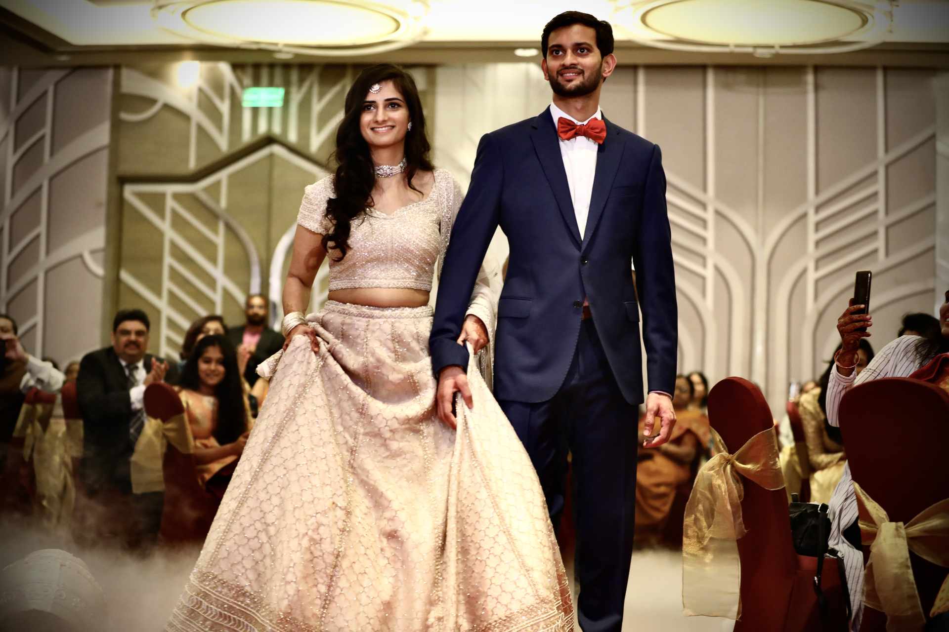 Milan Patel with wife at wedding reception